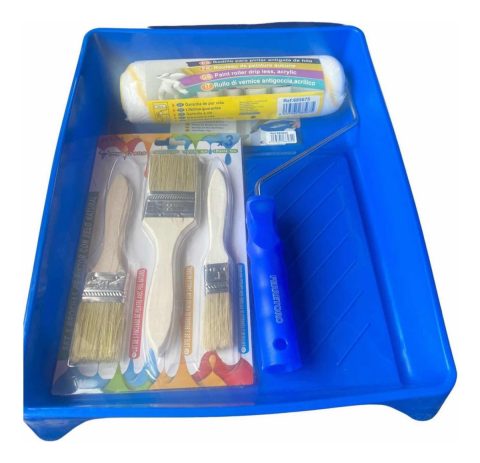 Rodillo Para Pintar + Brocha + Bandeja Para Pintar