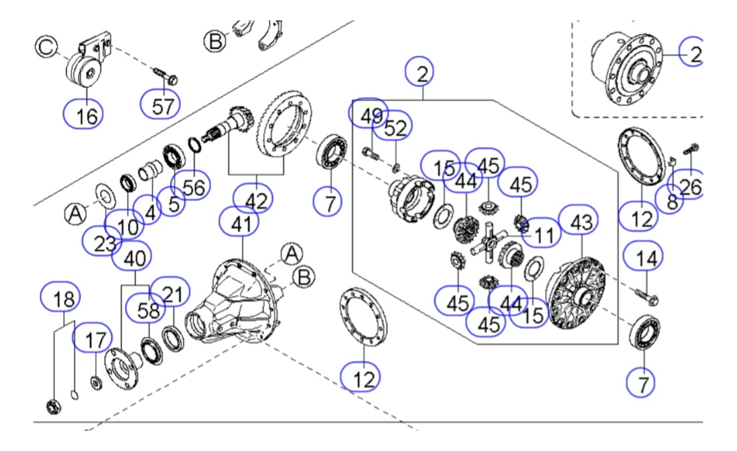 Rodamiento Kit Diferencial Trasero Kia Sorento 2004-2006 - Imagen 2